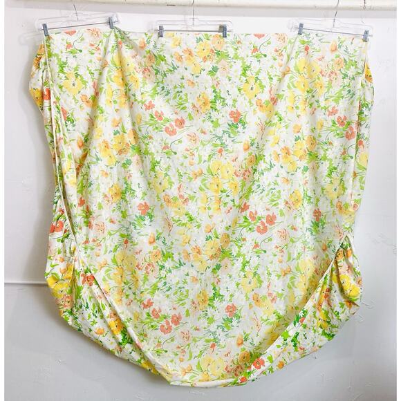 Lady Pepperell One Fitted Sheet No Iron All over Print Flower Power Orange Green - Picture 4 of 10